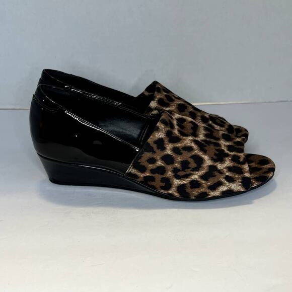 Aubrey Lynn, Slip On Wedge, Open Toe Shoe, Leopard, 6m - Picture 8 of 9